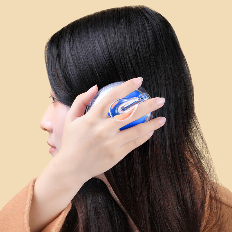 兮儿洗头刷刷子大人按摩刷洗头发洗发梳子硅胶洗头刷女士洗发刷家用 木槿紫【2个装】