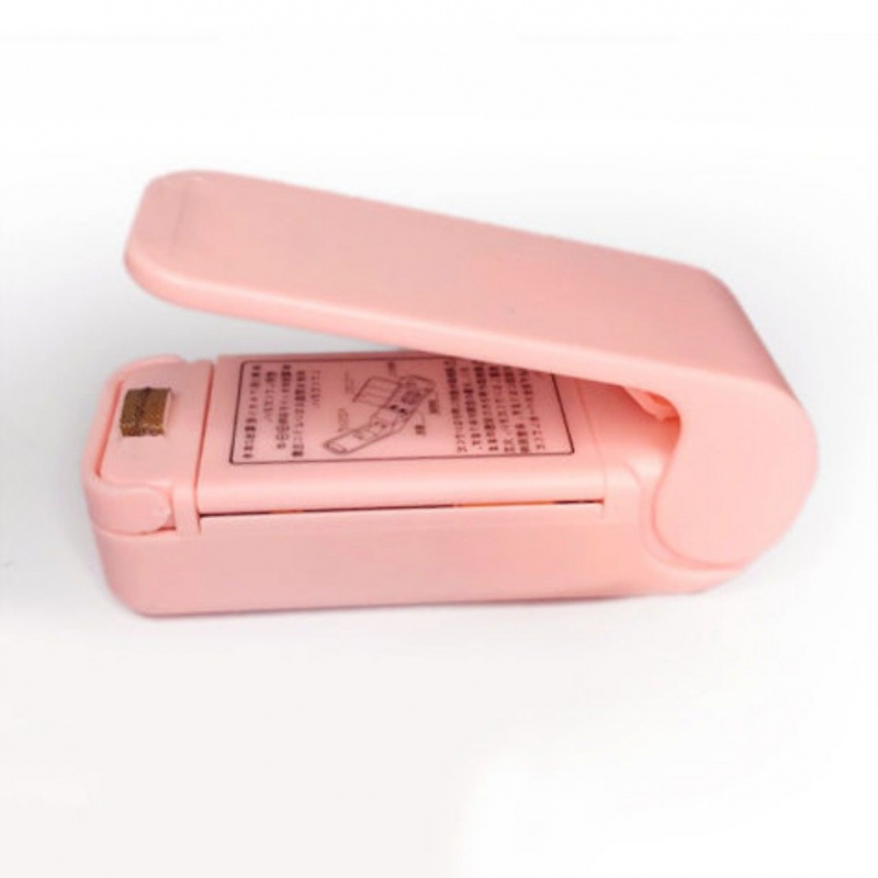 迷你封口机小型家用便携手压式密封夹零食封口夹食品塑料袋塑料机 升级版粉色   1  个装