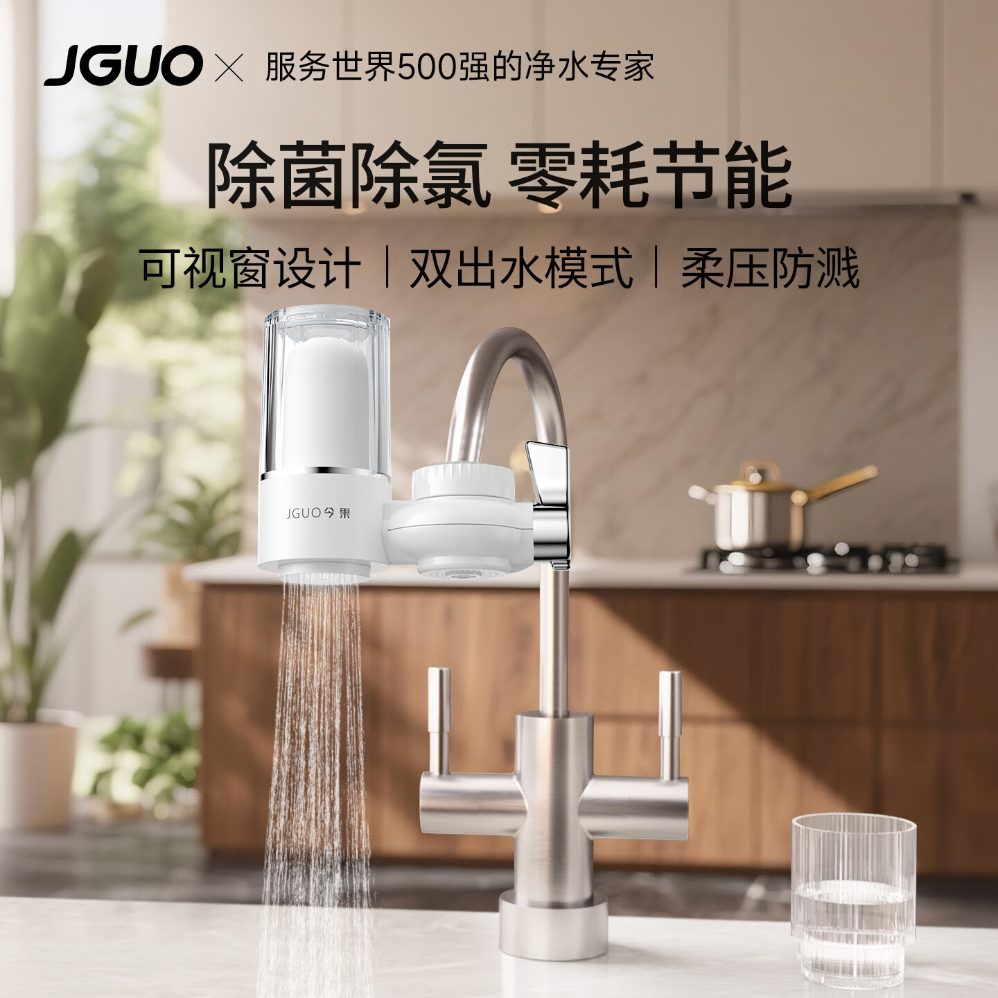 JGUO双出水净水器+可清洗陶瓷滤芯*1