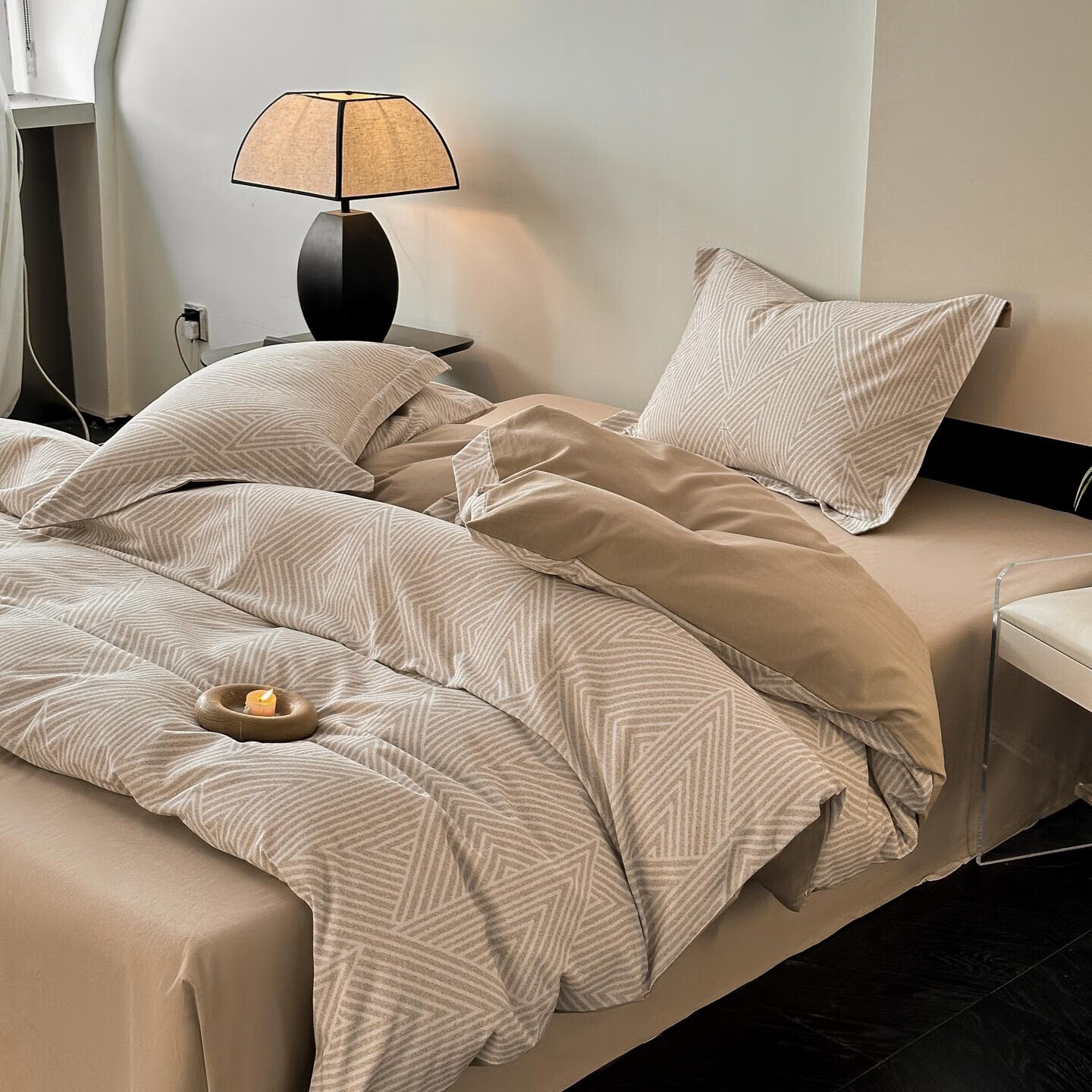 AIDLIA类全棉磨毛床上四件套纯棉床单被套床笠保暖床品套件 卢卡斯1 1.2m床 床单款 （被套160*210cm）