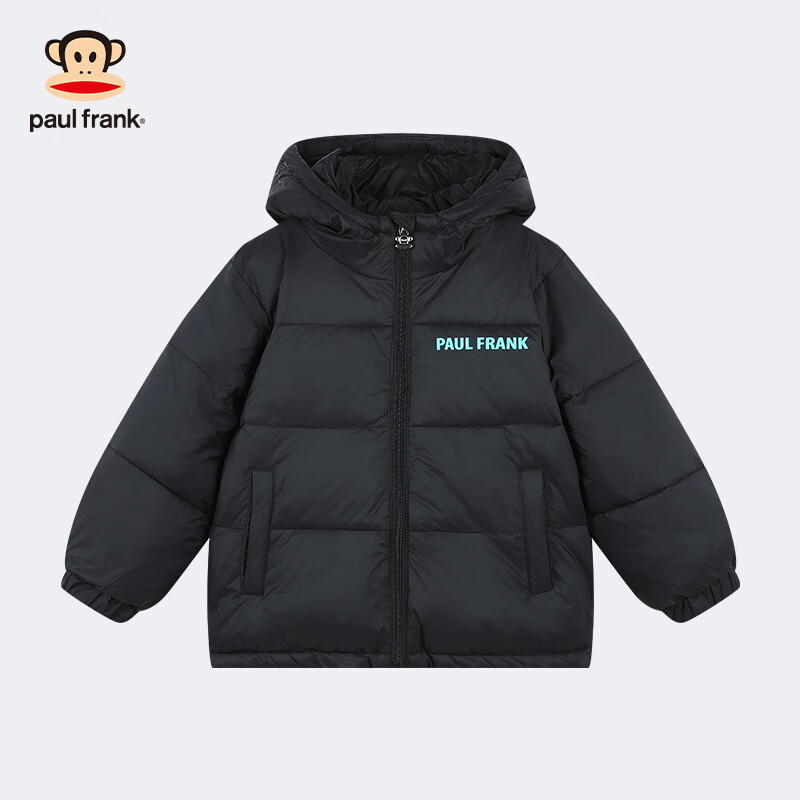 大嘴猴（paul frank）童装儿童棉服2025秋冬款舒适保暖中大童厚款时尚男女童外套 黑色 120