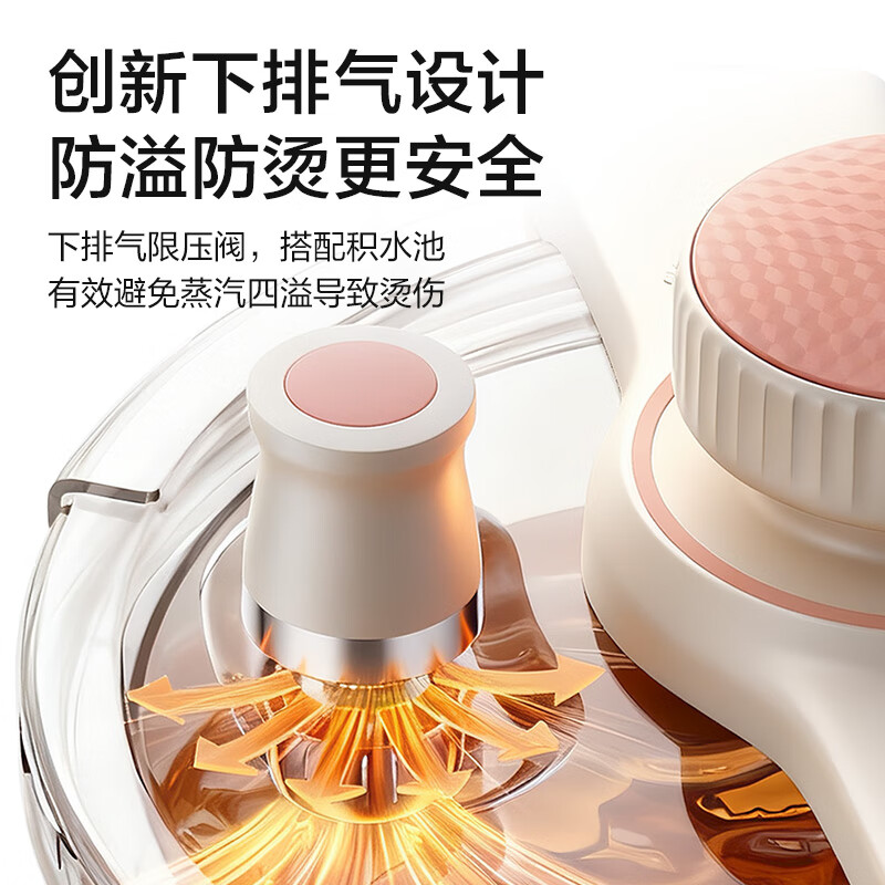 苏泊尔(SUPOR)压力锅304不锈钢高压锅巧易开悦璇压力快锅快煮锅燃气电磁炉通用 鼓型锅体 不锈钢握柄 3-5人用 25年新款鲜芋紫 22cm 5L