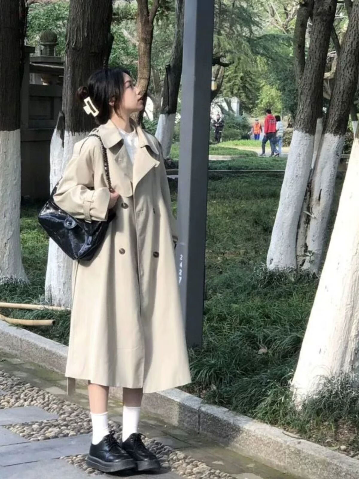 小红书同款中长款卡其色风衣外套女2025春秋新款小个子今年流行气 浅