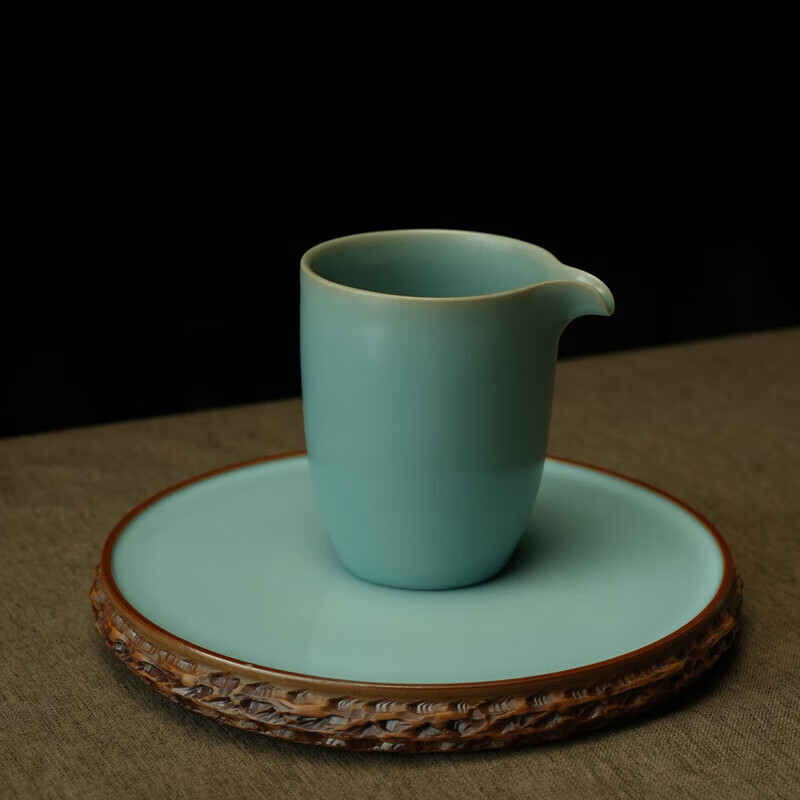 汝誉天下汝窑茶杯公道杯直口公杯清凉寺汝瓷汝州纯手工天青冰裂纹开片 清风公杯(清凉寺汝官窑)