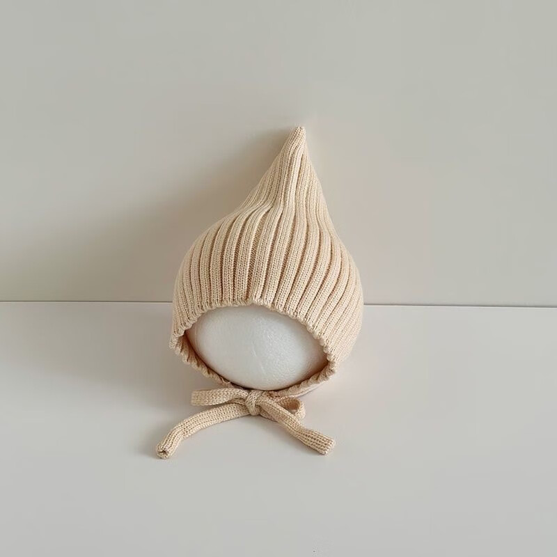 彩虹房子儿童新款秋冬季外出男女宝宝百搭保暖护加绒加厚耳帽合集 尖尖精灵帽【红色】参考5-24个月（43-48cm）