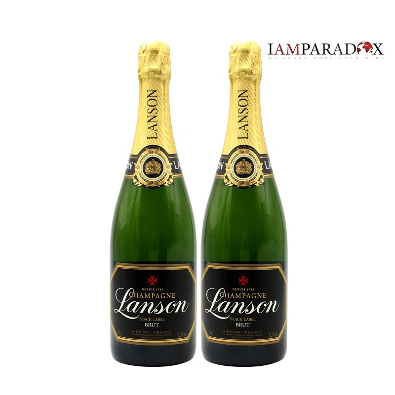法国原瓶进口起泡酒 岚颂香槟 Champagne Lanson 双支装750ml*2