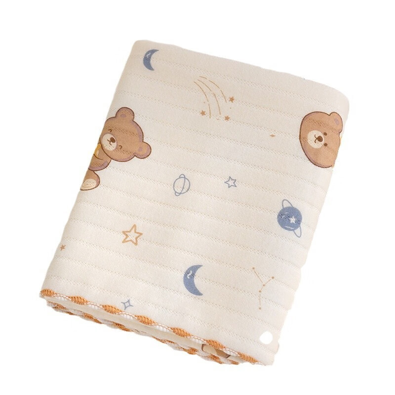 boxbaby婴儿包单初生宝宝产房纯棉襁褓裹布包巾包被春夏薄款新生儿用品 【双层夹棉款】樱桃小熊（85*85cm）