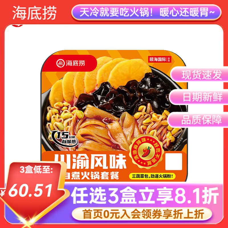 海底捞自热火锅方便速食自煮小酥肉学生宿舍户外团建即食火锅【任选】a 【新】川渝风味265g*1盒