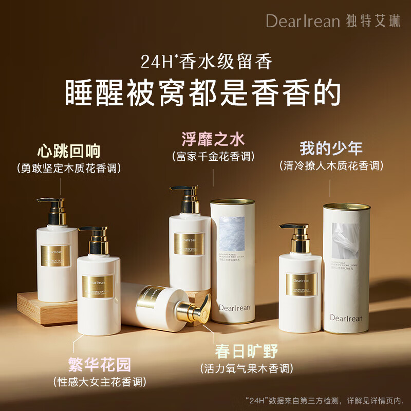 独特艾琳【明星推荐】香氛美白身体乳皮肤干燥止痒保湿补水滋润持久留香 【限时特惠】心跳回响-木质花香调 250ml