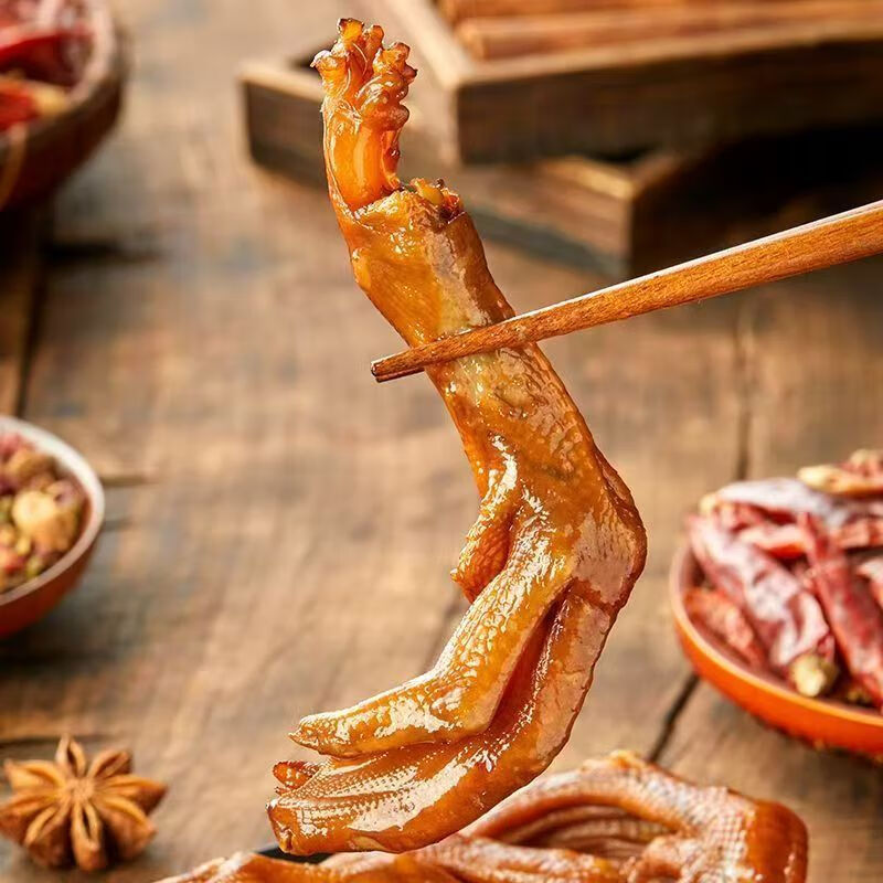 鸿雁老卤鸭掌180g*6袋卤味鸭货小零食办公室休闲零食真空小包装 老卤鸭掌180g*6袋