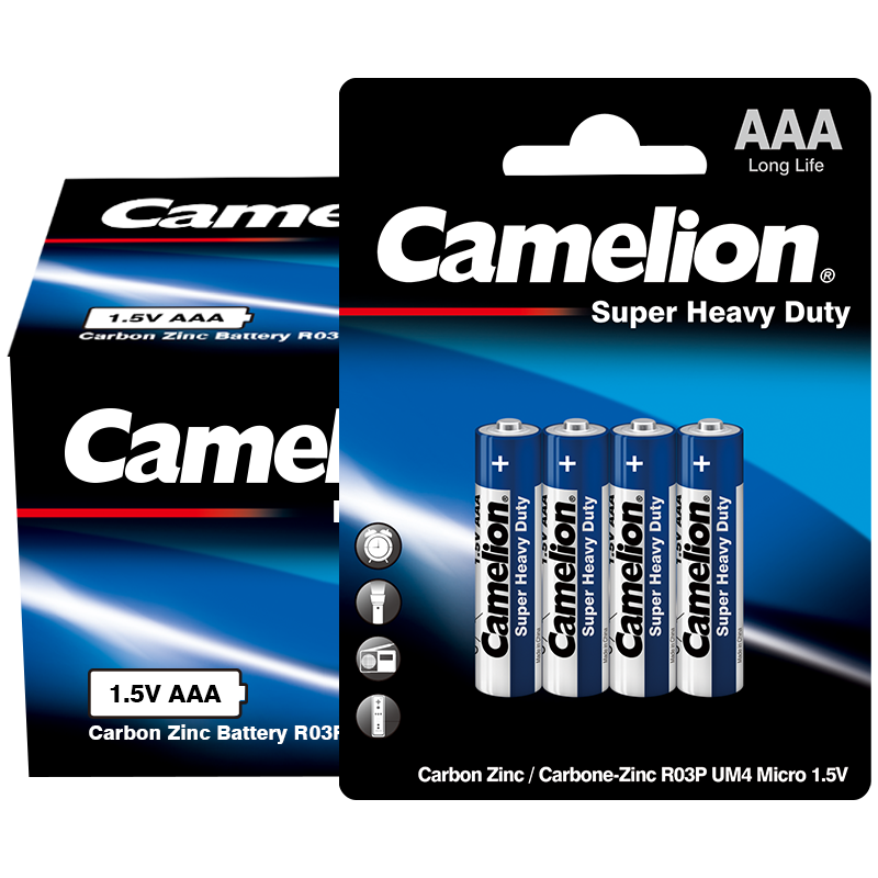 飛獅（Camelion）碳性電池 干電池 R03P/AAA/7號(hào) 電池 48節(jié) 低耗玩具/遙控器/收音機(jī)/鬧鐘/手電筒