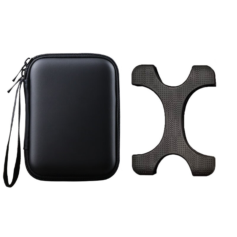 Zhencool2.5寸移动硬盘包保护套东芝WD西部数据联想希捷移动硬盘包西数包 大款黑色包+大款黑色硅胶套
