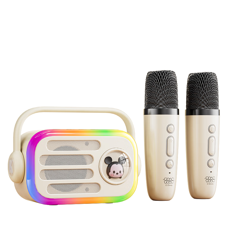 迪士尼（Disney）無(wú)線K歌麥克風(fēng)音響兒童話筒藍(lán)牙音箱KTV男孩女孩玩生日新年禮物