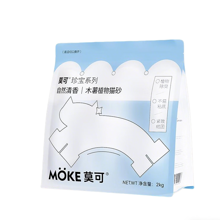 【真木薯砂】2kg大容量4斤装纯木薯猫砂近无尘去尿味快结团 原味 1包*2kg莫可纯木薯猫砂
