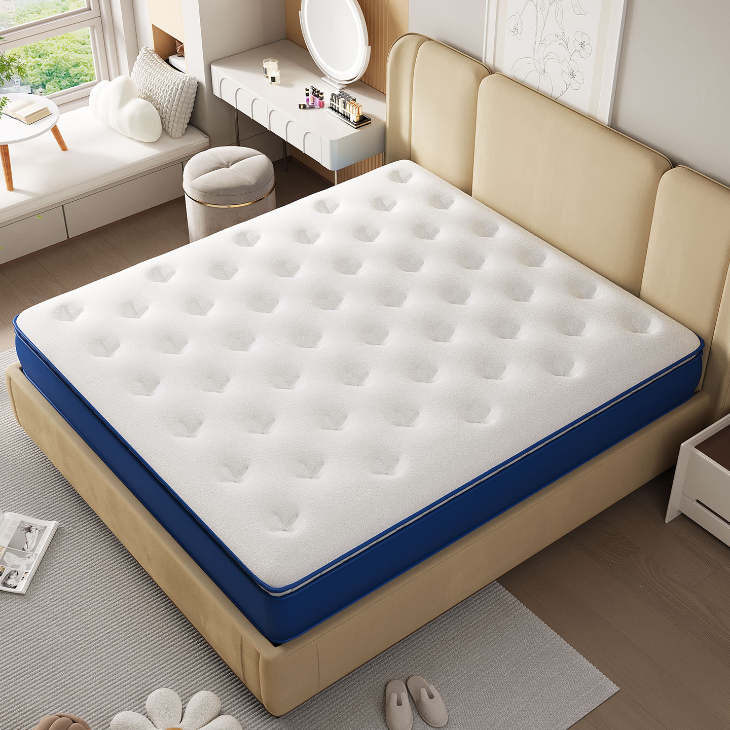 CARL BROWN床垫席梦思希尔顿床垫1.8米x2米独袋弹簧海绵乳胶五星级酒店同款 22CM卷包款【软硬适中】希尔顿五星享睡款 2000mm*2200mm