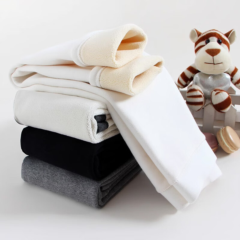 米丁堡女童打底裤加绒秋冬白色羊羔绒保暖加厚儿童裤子外穿长裤紧身裤 白色-秋冬（加绒） 140 码【身高125-135cm】