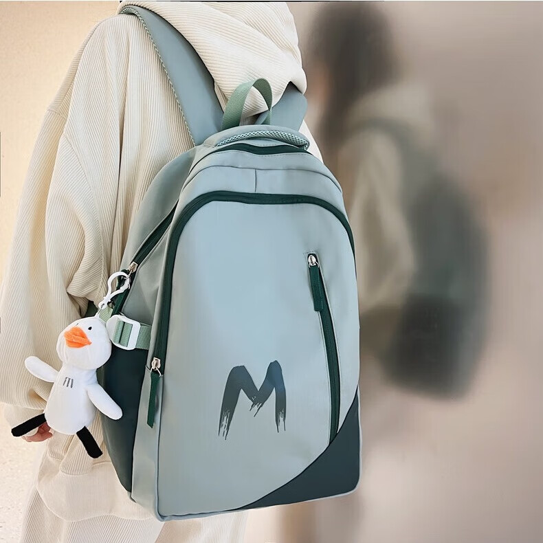 CLBD书包女初高中生新款高颜值背包男潮流大容量ins韩版小学生双肩包 黑色