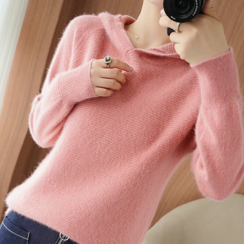 EMZ鄂尔多斯2025年春秋冬新款2025年新款秋冬带帽羊女套头宽松连帽羊 高雅驼 高雅驼 L 码收藏加购有礼