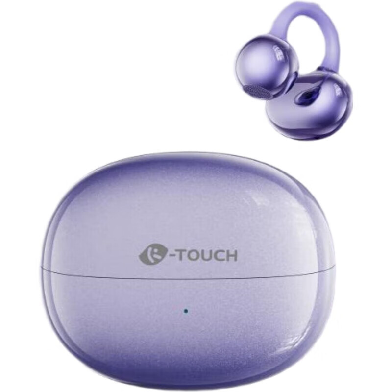 天语（TOUCH）蓝牙耳机开放式耳夹 定向传声防漏音 高清音质 久戴不痛 跑步健身通勤会议无线耳机 全机型兼容 流光紫