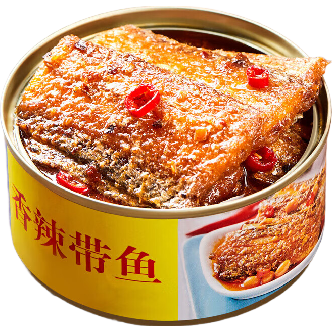 五香带鱼即食小海鲜罐头海鲜水产鱼类罐头香辣零食小吃香辣带鱼 1罐 五香