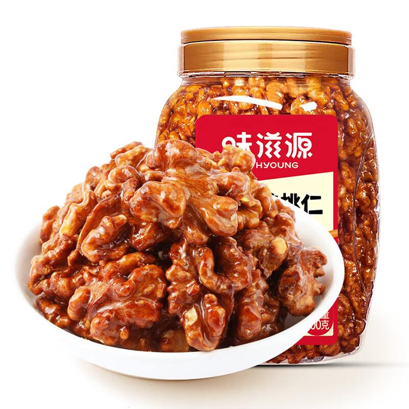 味滋源琥珀核桃仁 孕妇儿童零食小吃核桃仁坚果仁 炒货干果仁休闲零食 500g*1罐