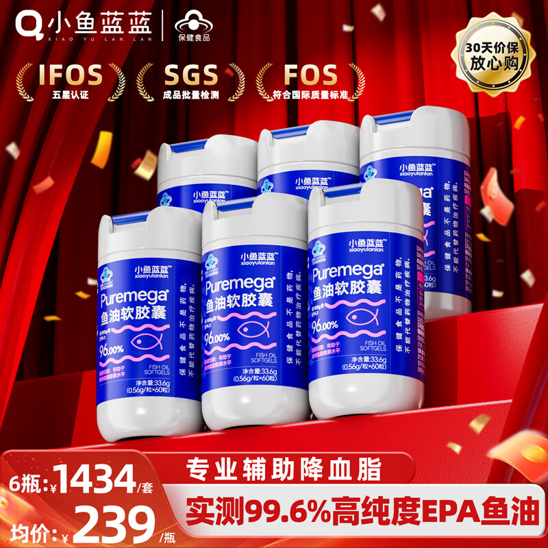 Сҳߴepa99.6%ñomega3˸Ѫ֬60*6ƿ 994Ԫ