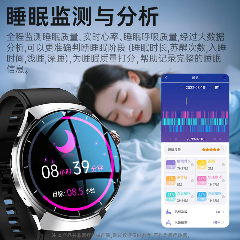 lieve华为机鸿蒙系统苹果机IOS适用无创智能血糖血压监测手表智能健康监测血脂尿酸一体机心率体温睡眠 顶配版黑【健康检测-升级精准度-蓝牙通话】 【支持尿酸血脂血氧血糖体温心率监测】