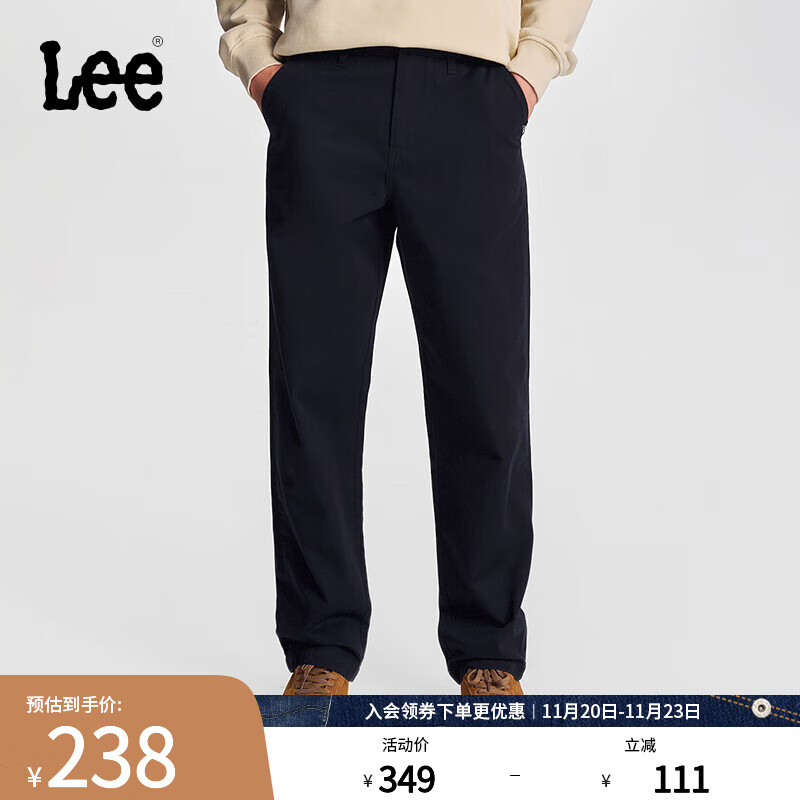 Lee舒适直筒斜纹布Logo织标多色男休闲裤显瘦潮流LMB008151204 藏青色 32
