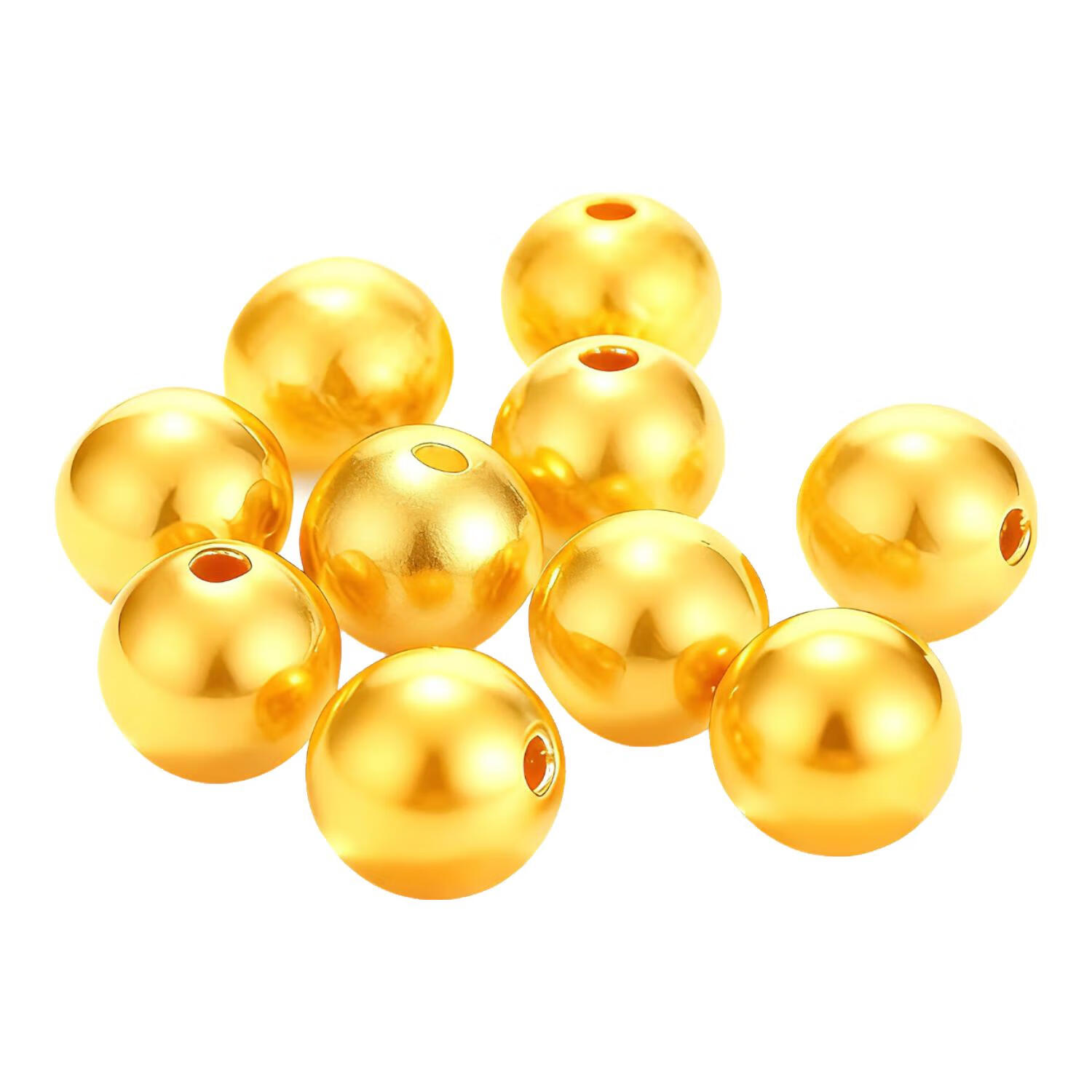 胜恋古法黄金珠子足金999金珠攒金散珠两世欢莲蓬转运珠DIY小金珠手链 3mm古法金珠多退少补 3mm光面珠5颗约0.05g