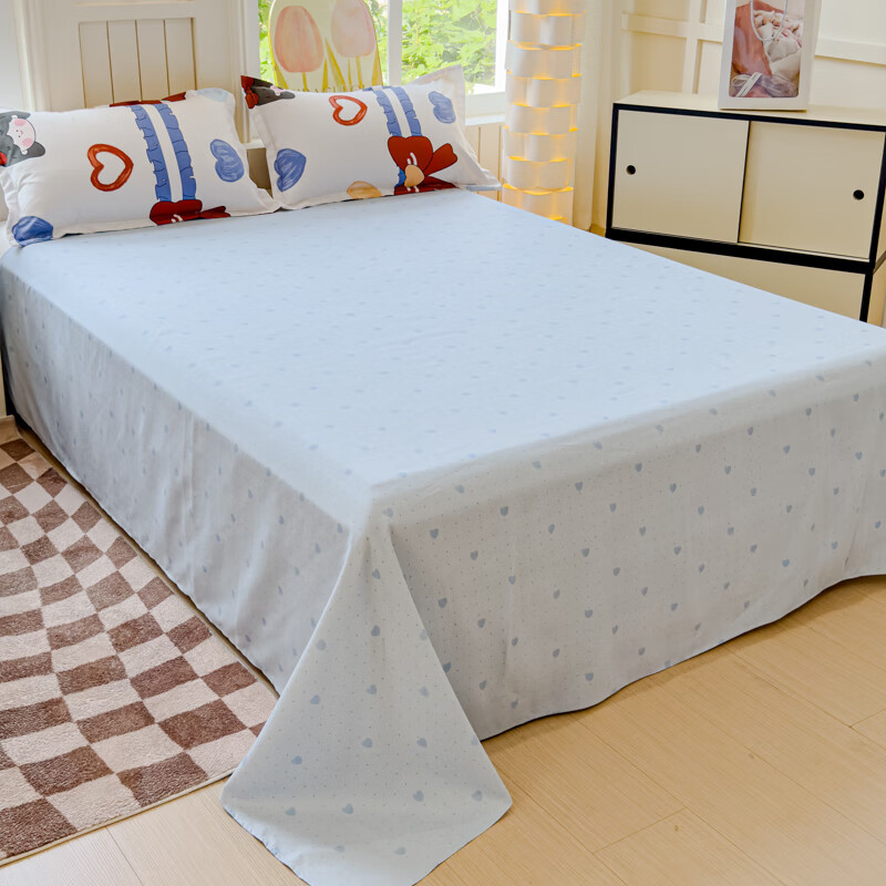 麦琪娜 斜纹磨毛四件套床上用品四件套双人床四件套简约床单被套四件套 40.01支 爱心 1.5/1.8米 床单款 被套200*230cm 四件套