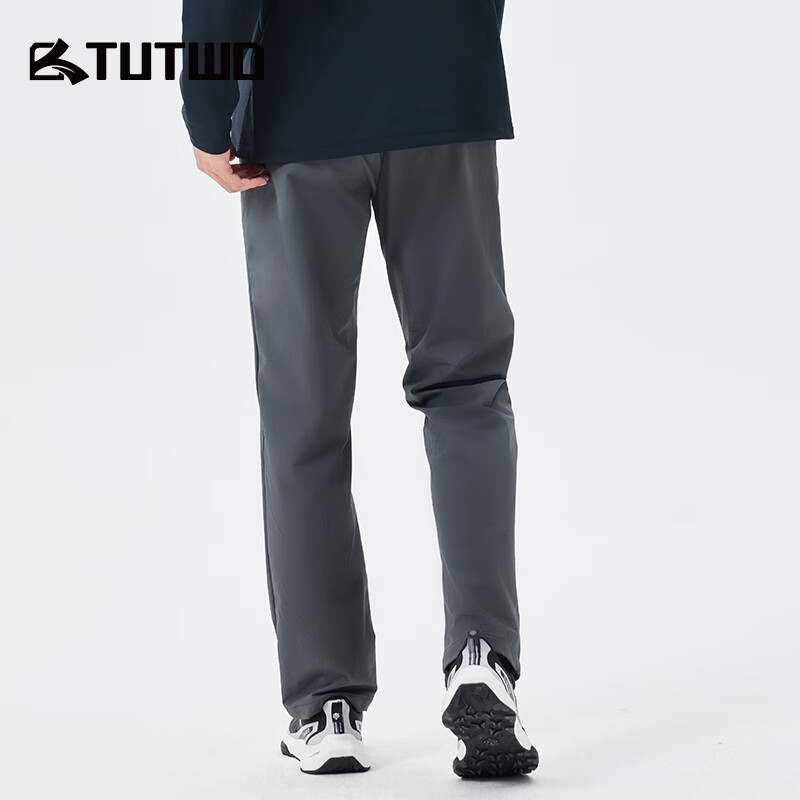 图途户外软壳裤男2025秋冬新款运动长裤加绒保暖防风徒步登山裤 岩石灰 xl