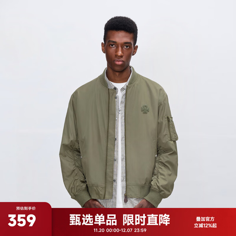 CHINISM CH赤尘美式MA1飞行夹克男士秋季新款潮流通勤棒球服休闲简约外套 绿色 S