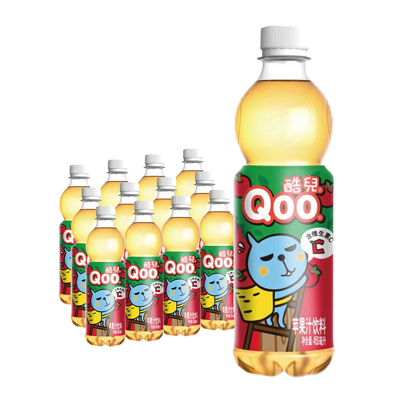 可口可乐美汁源酷儿 果汁饮料 450ml*12瓶橙汁450ml*12瓶组合 美汁源酷儿苹果450ml*12瓶