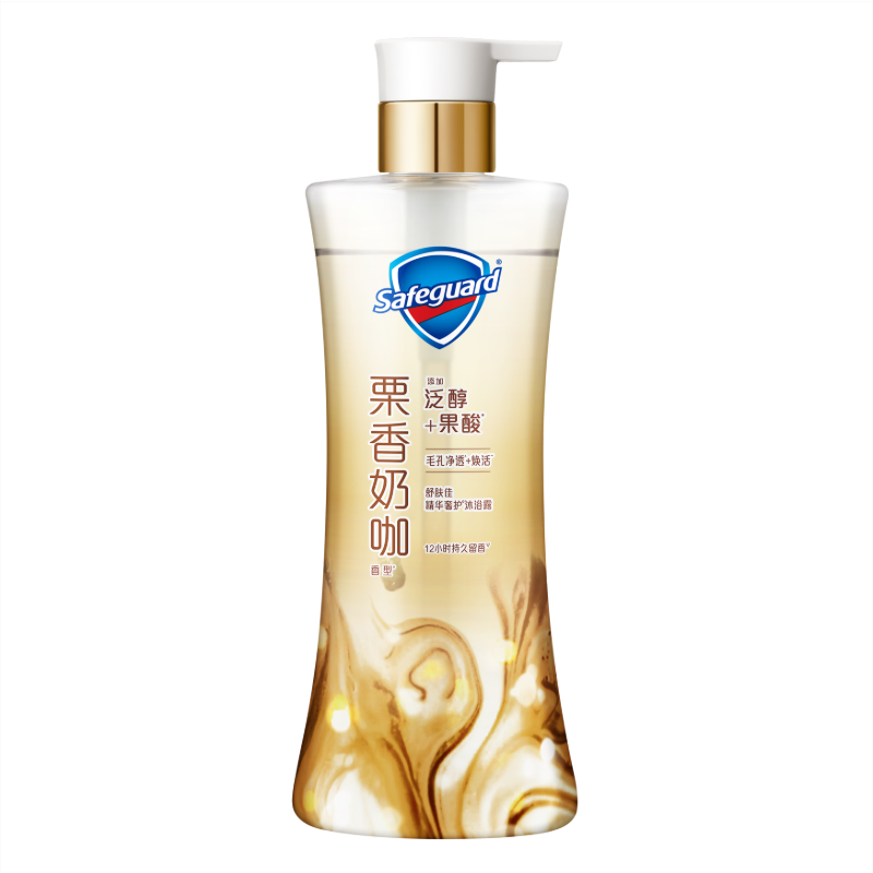 舒肤佳咖啡栗香奶咖香净透沐浴露570g 含泛醇果酸滋润肌肤持久留香