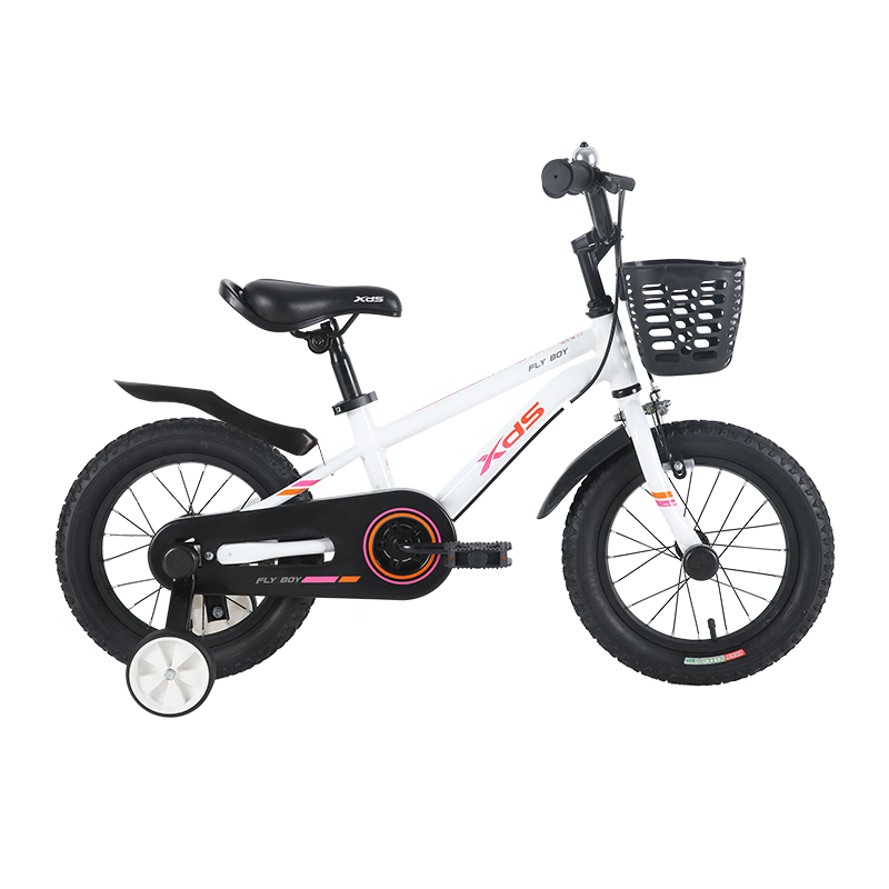 喜德盛（xds）小飛俠鋁合金兒童自行車兒童 自行車3-6歲小孩女童男童輕便單車 18寸白/粉橘|鋁合金車架