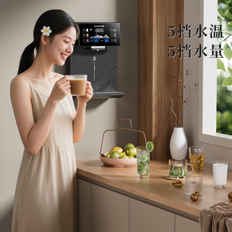 志高（CHIGO）【官方直营】壁挂式管线直饮机 家用反渗透净水器伴侣 冷热直饮 UV杀菌 【可吸桶装水】DJZ18冷热款(视频安装)