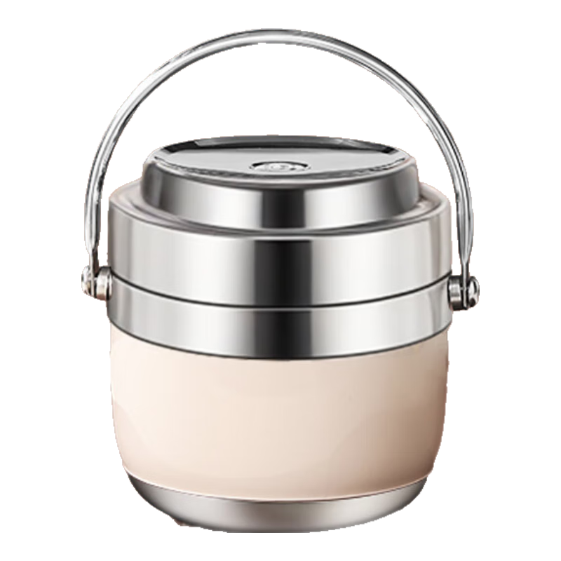 百畅多层保温饭盒冬天超长效保温桶大容量316不锈钢上班族带饭盒 1.5L-316双层保温饭盒