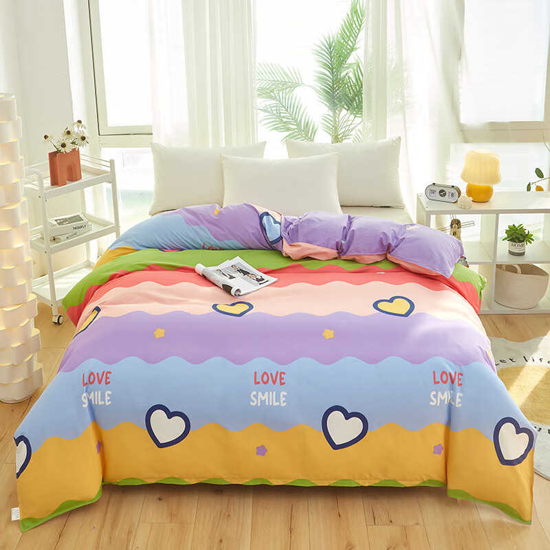 浪莎（LangSha）秋冬全棉被套单件宿舍单人被单被罩纯棉150x200学生宿舍被罩单件 小幸运 单被套 120cm*200cm