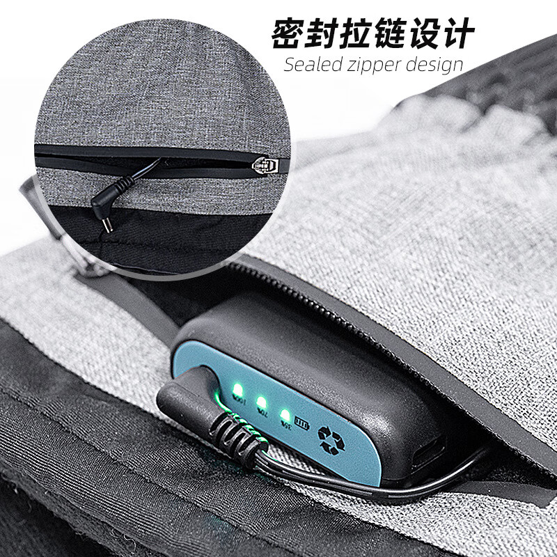 PICTURE法国进口智能三档控温电热冬季骑行保暖手套户外运动电加滑雪手套 黑色均码(5000毫安)