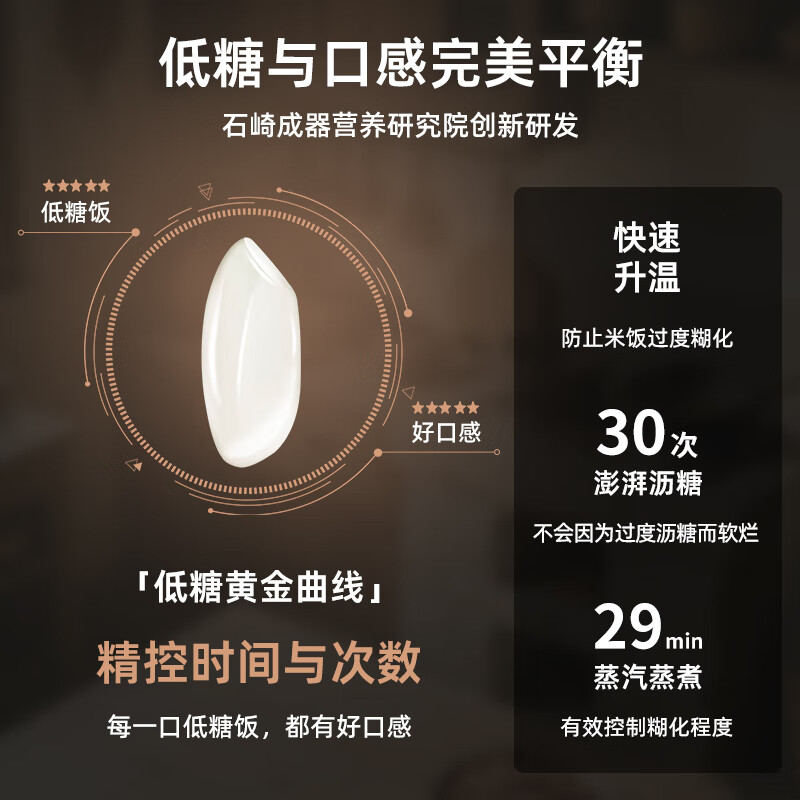 石崎成器电饭煲纯钛0涂层多功能IH匀火大容量钛内胆家用电饭锅蒸饭煮饭锅低糖 纯钛0涂层 IH加热 4L