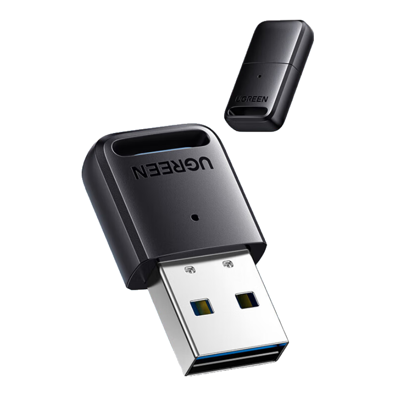 绿联（UGREEN） 绿联蓝牙适配器接收电脑usb模块台式机主发射5.3驱动连接无线耳机 90225 USB蓝牙适配器【5.3+挂钩便携】