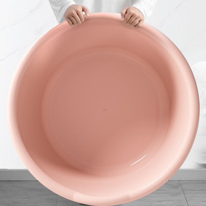 JCZS日本洗衣盆家用特大塑料脸盆宿舍洗脚盆加厚耐用洗澡盆 43cm加大粉洗夏季衣物