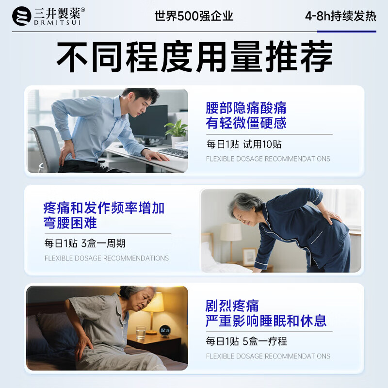 三井制药腰椎间盘突出膏药贴腰肌劳损压迫神经腰疼屁股疼腿10贴/盒 3盒经济装【轻度腰间盘突出】