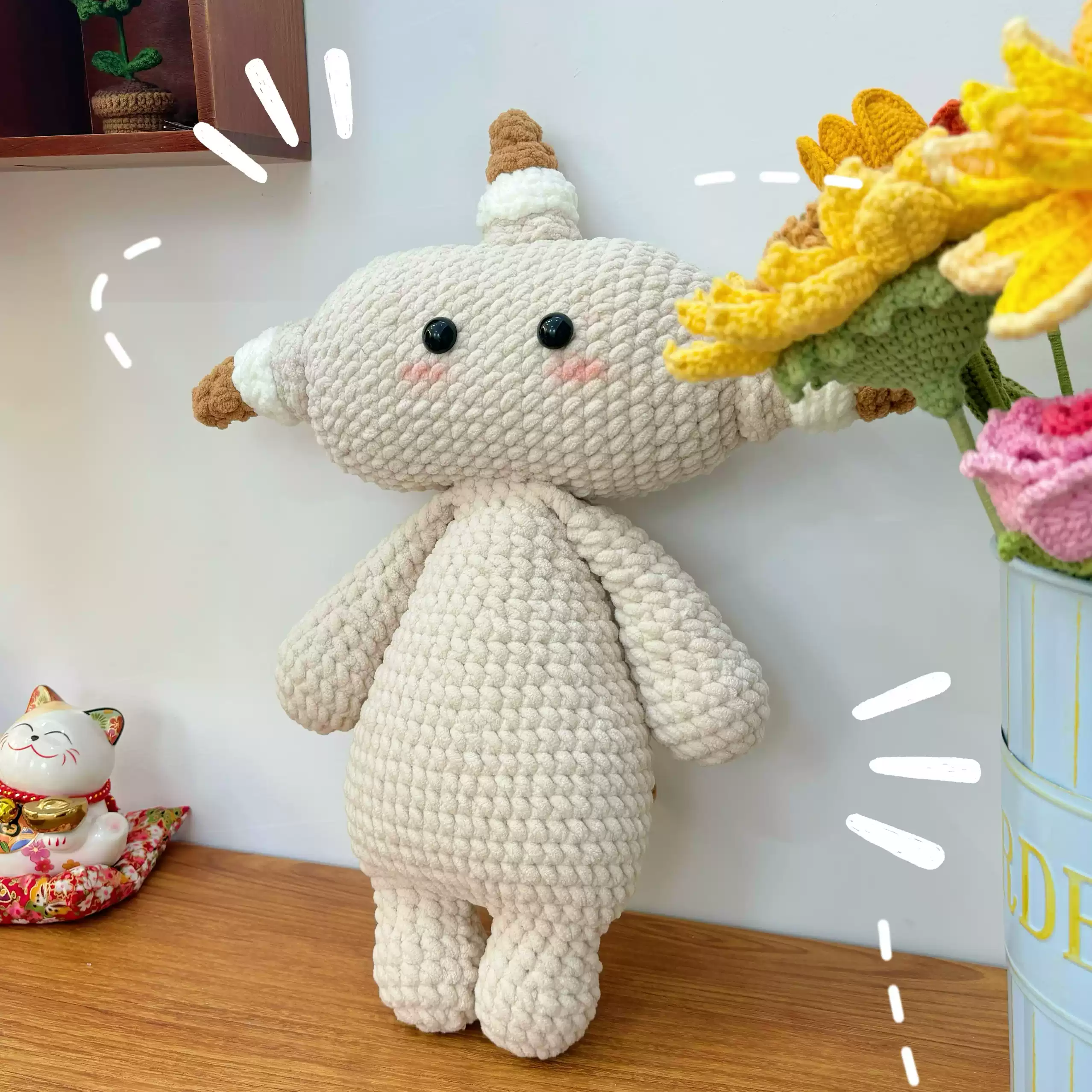 mppmck手工diy钩织材料包玛卡巴卡玩偶安抚娃娃小熊自制礼物送女朋友