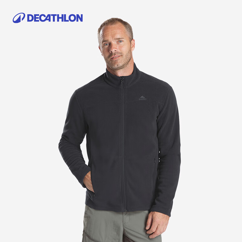 迪卡侬摇粒绒外套男抓绒衣冲锋衣内胆加绒保暖户外秋冬绒衣-4163888