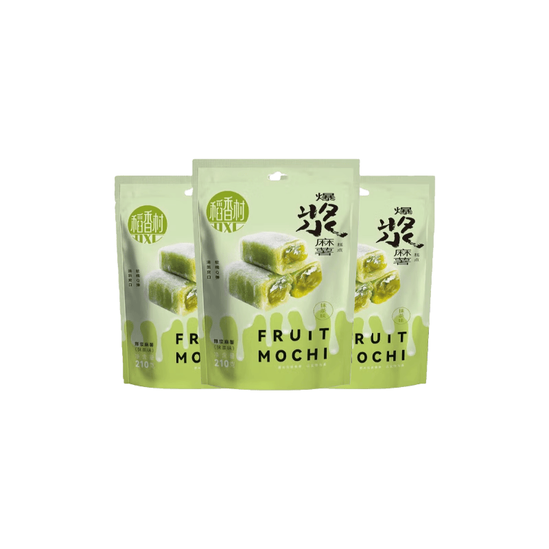稻香村爆浆麻薯抹茶味210g*3袋独立包夹心美味糍粑踏春零食【临期清仓】