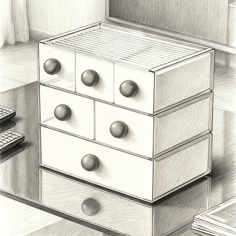 尔思家化妆品收纳盒桌面防尘护肤品置物架梳妆台高级感抽屉大容量化妆柜 【单层收纳-1格款】奶油白