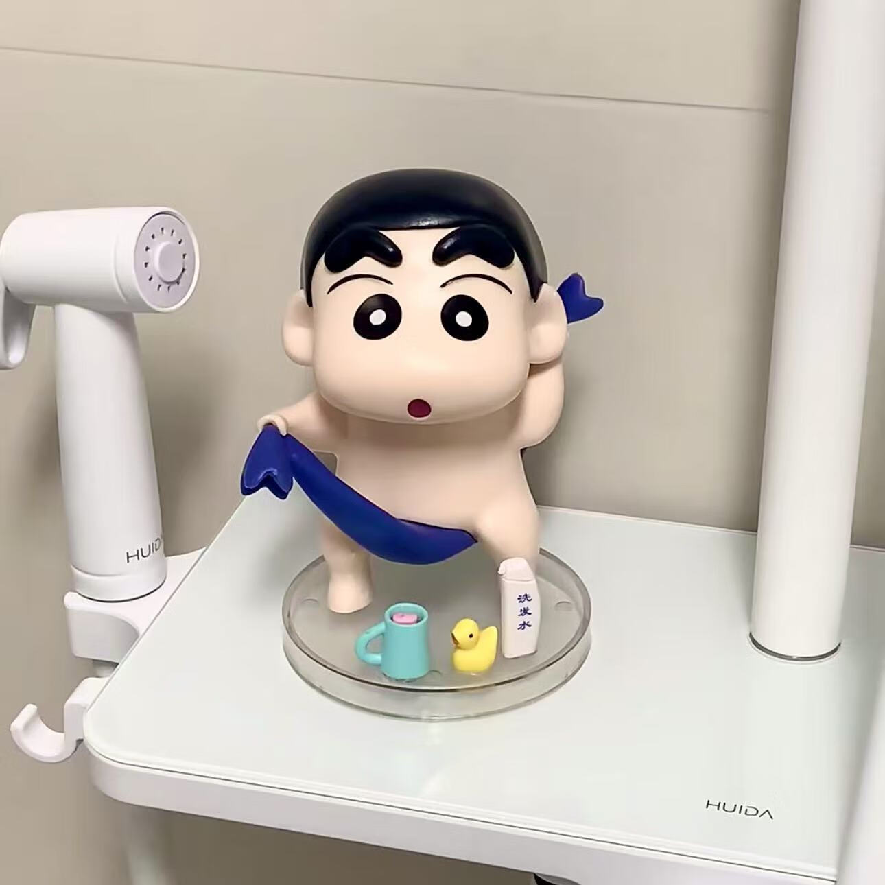 蜡笔小新正品潮玩具手办洗澡系列桌面摆件动漫周边男女生日礼物 洗澡小新+配件10CM【顶配版】