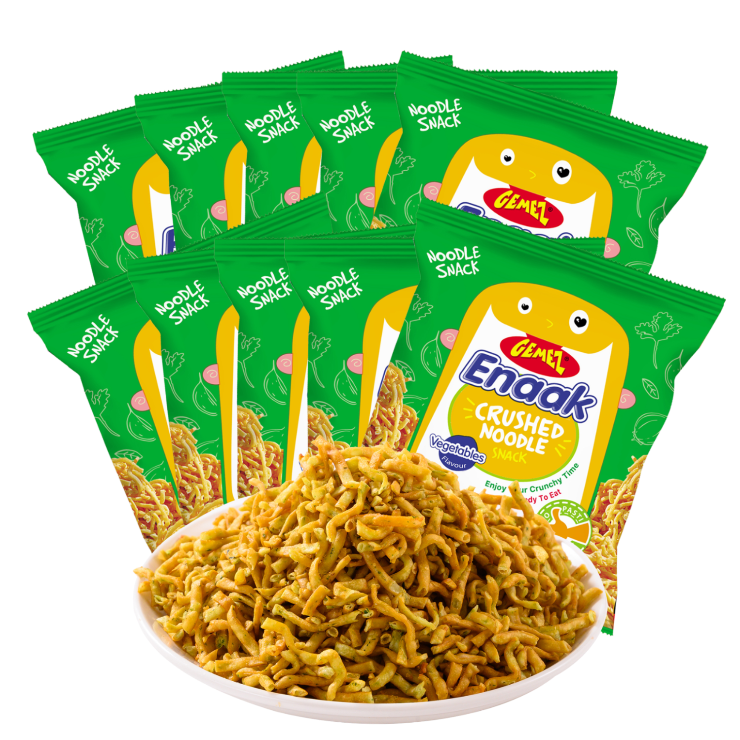 GEMEZ印尼进口小鸡干脆面 方便面休闲零食小鸡脆脆面蔬菜味 10包入