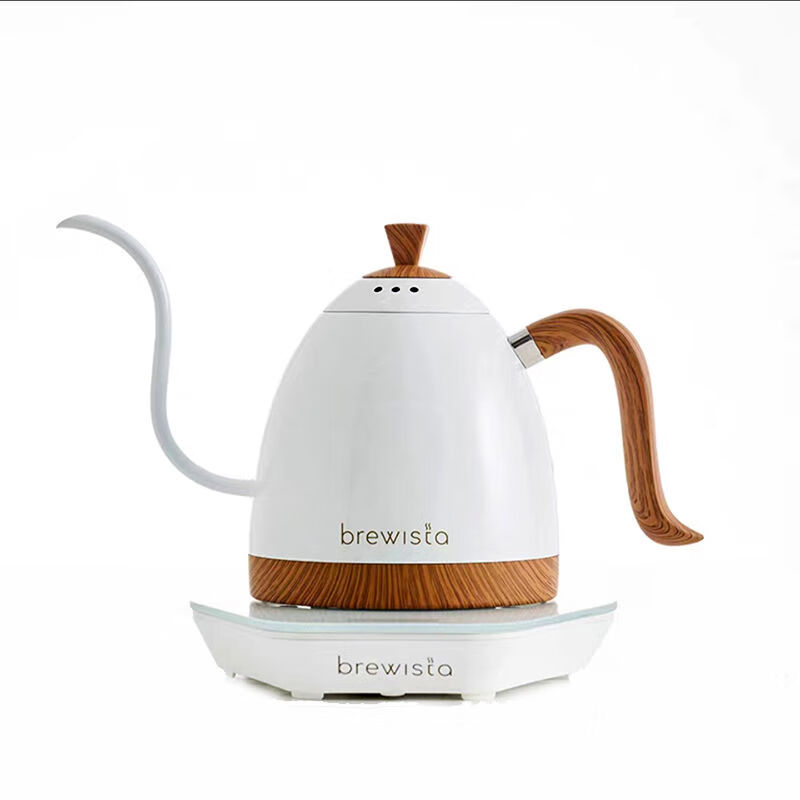BREWISTA智能控溫壺手沖咖啡壺不銹鋼細口壺電熱水壺白色歐式家用 白色白底